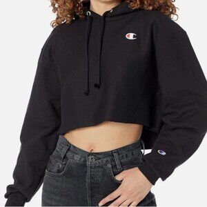 CHAMPION CROPPED REVERSE WEAVE HOODIE SIZE L
